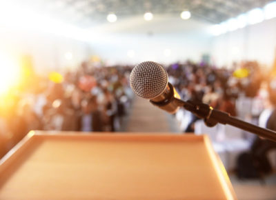 podium microphone speech